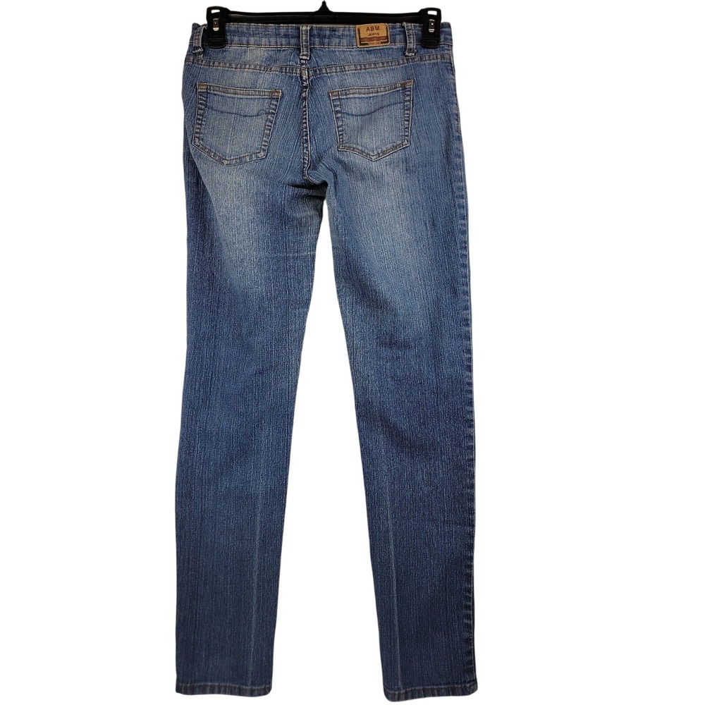 ABM Jeans Womens Size 9 Skinny Denim Jeans Medium Wash Stretch Low Rise 32x31 - Picture 2 of 14